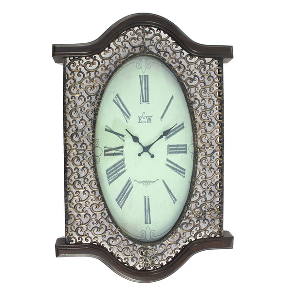 Antique Scalloped Wooden Wall Clock